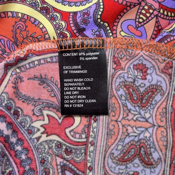 Calessa V neck embellished long sleeve dress tunic orange womens L - Picture 10 of 11